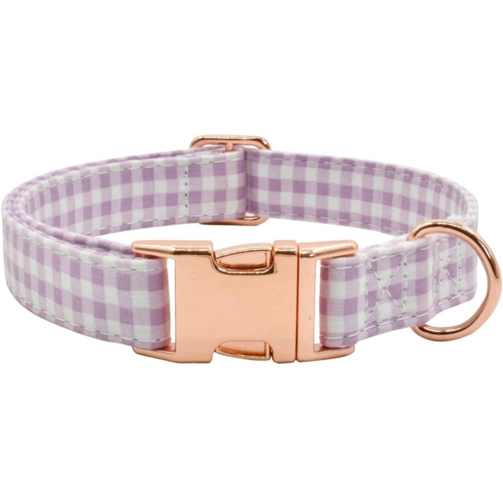 NEW⭐️Luxe plaid/rose small gold dog collar